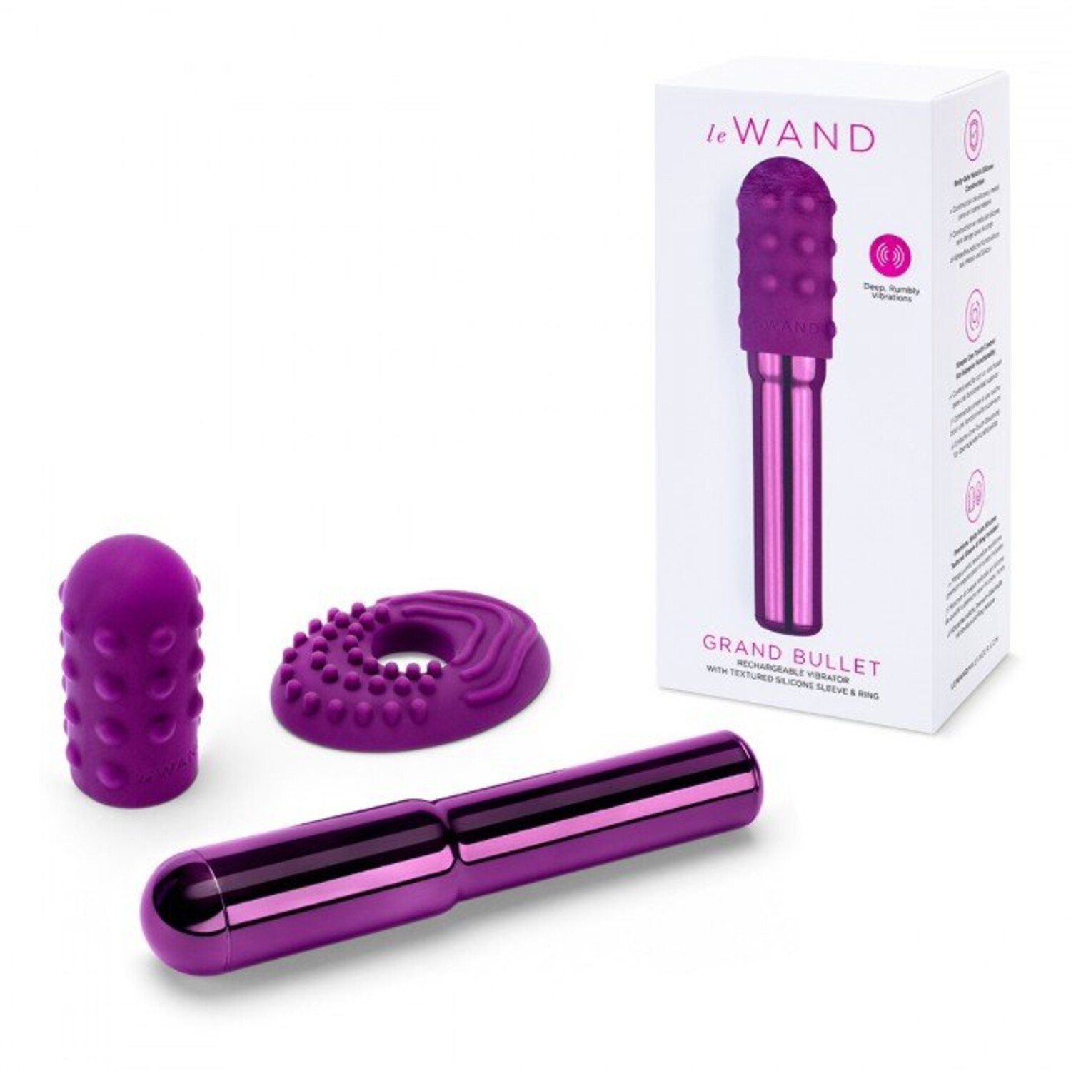 Люксовый вибратор Le Wand Grand Bullet вишневый