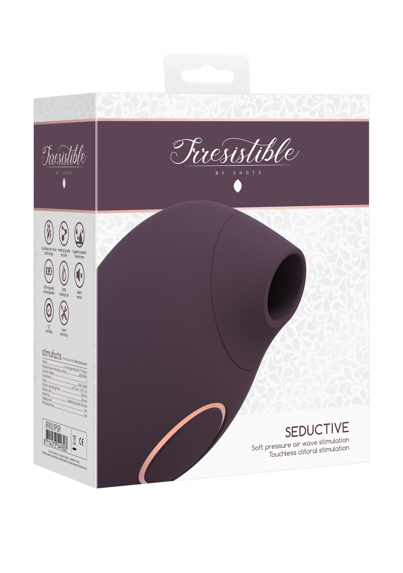 Эргономичный женский массажер Irresistible Seductive, фиолетовый