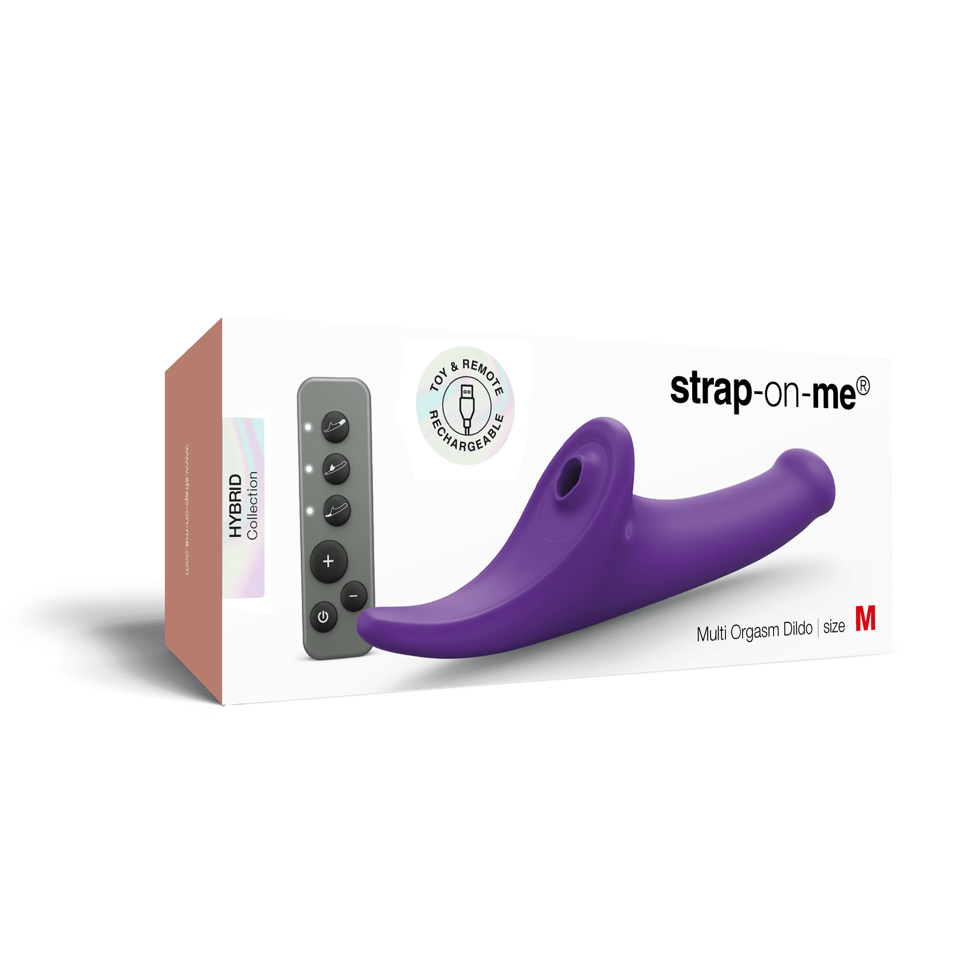Фаллоимитатор Strap-on-me MULTI ORGASM DILDO c стимуляцией клитора и вибрацией L, фиолетовый