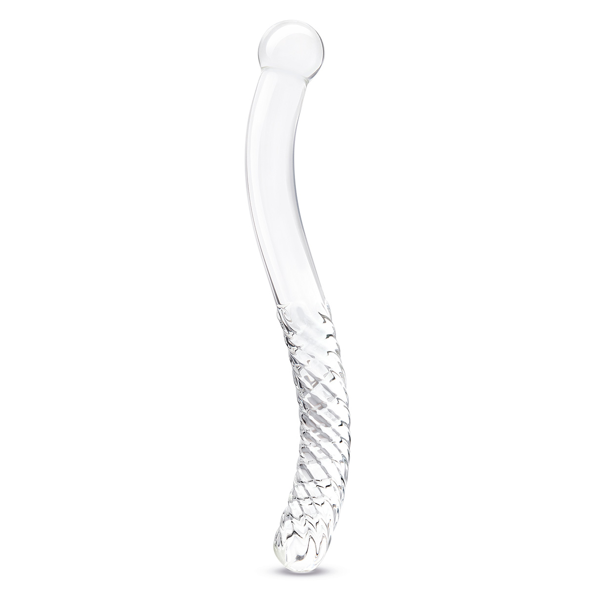 Изящный фаллоимитатор с рельефом 11 in Glass Pelvic Wand Double Ended