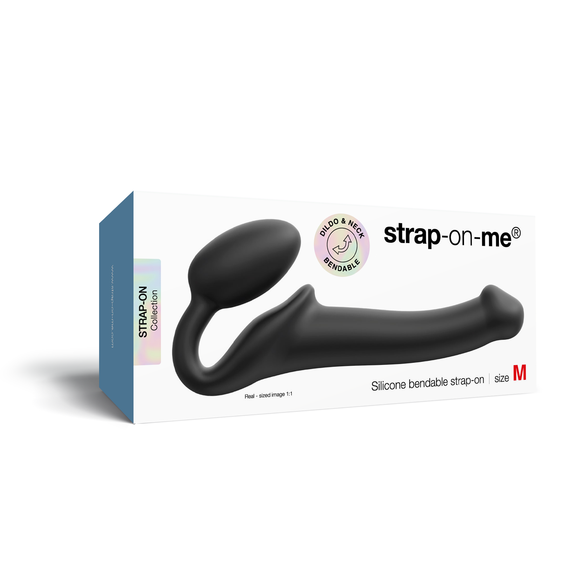Гибкий страпон Strap-on-me Semi-Realiste, чёрный, M