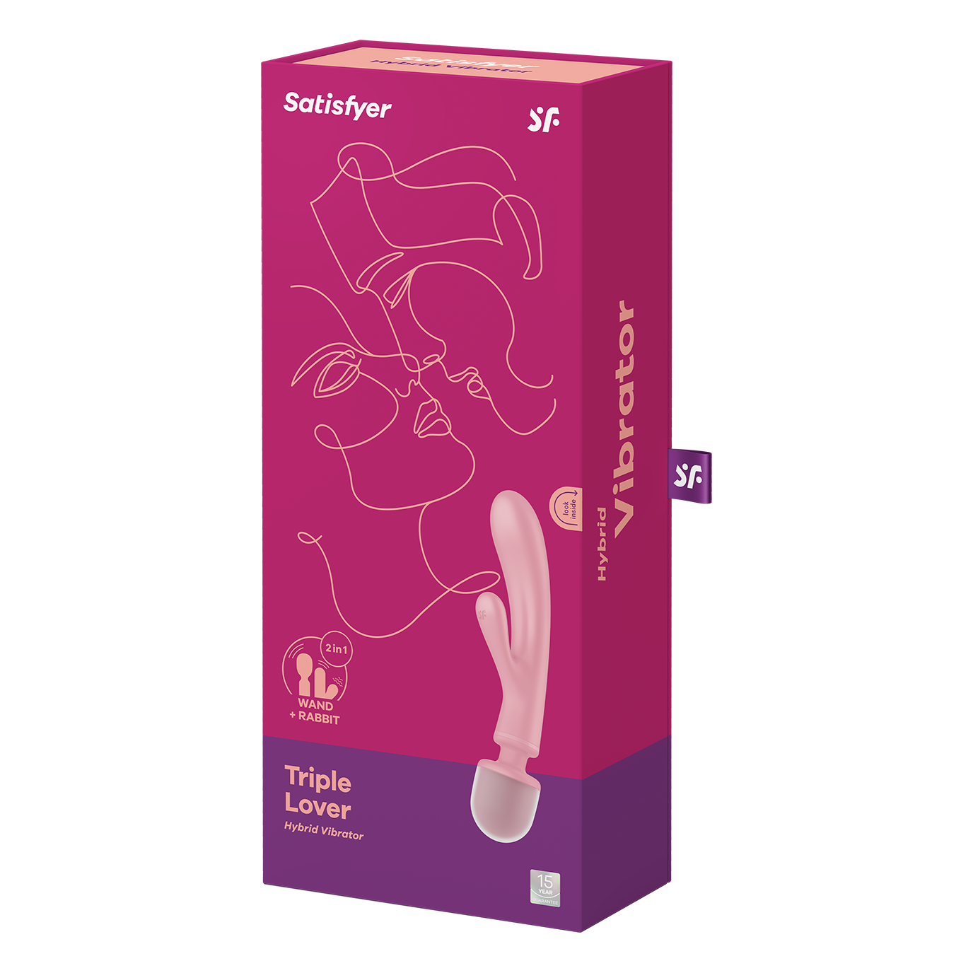 Вибратор-ванд 2 в 1 Satisfyer Triple Lover, розовый, 23,7 см (арт. 4018218)