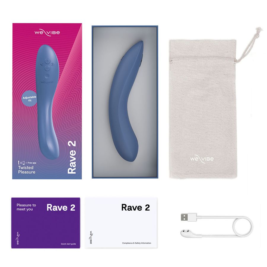 Вибратор для пар We-Vibe Rave 2,  голубой, 21,7 см, Ø 3,9 см (арт. SNRA2SG5)