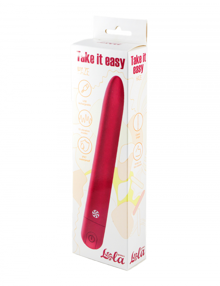 Перезаряжаемый вибратор Take it easy Haze Wine Red, 18 см (арт. 9025-03lola)