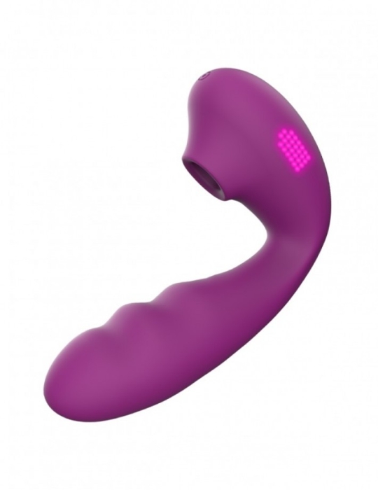 Вакуумный стимулятор BeYourLover Tara с LED-дисплеем и двойным нагревом, фиолетовый (арт. TW05C)