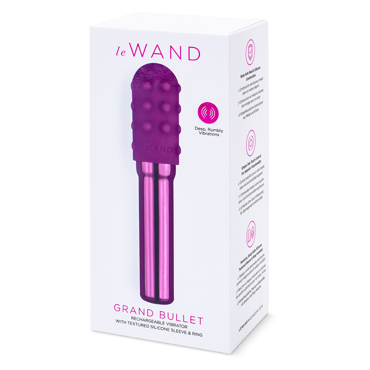 Люксовый вибратор Le Wand Grand Bullet вишневый
