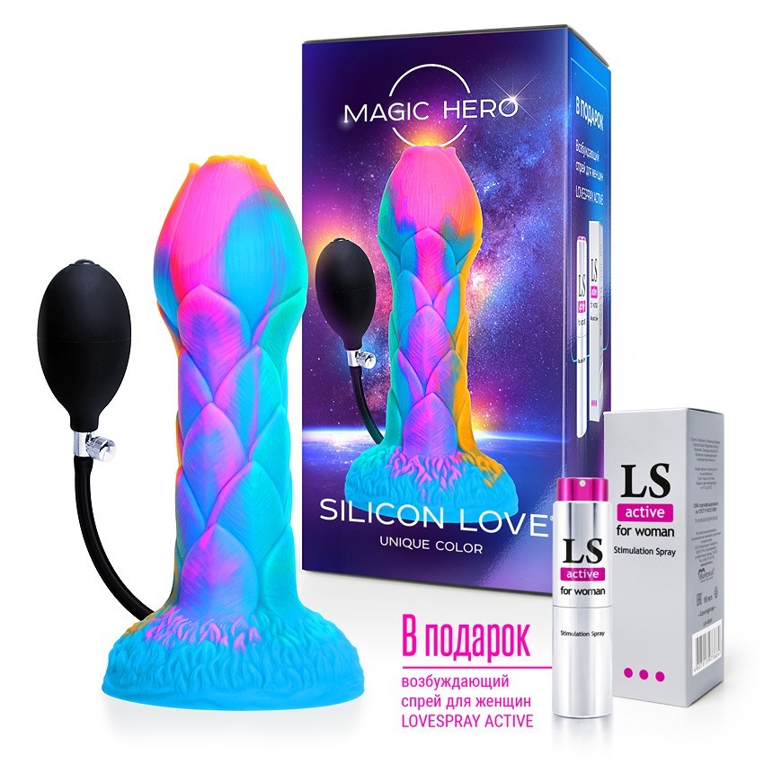 Фаллоимитатор с грушей (имитация семяизвержения) Magic Hero, 20 см, Ø 5,6 см (арт. MH-13031)