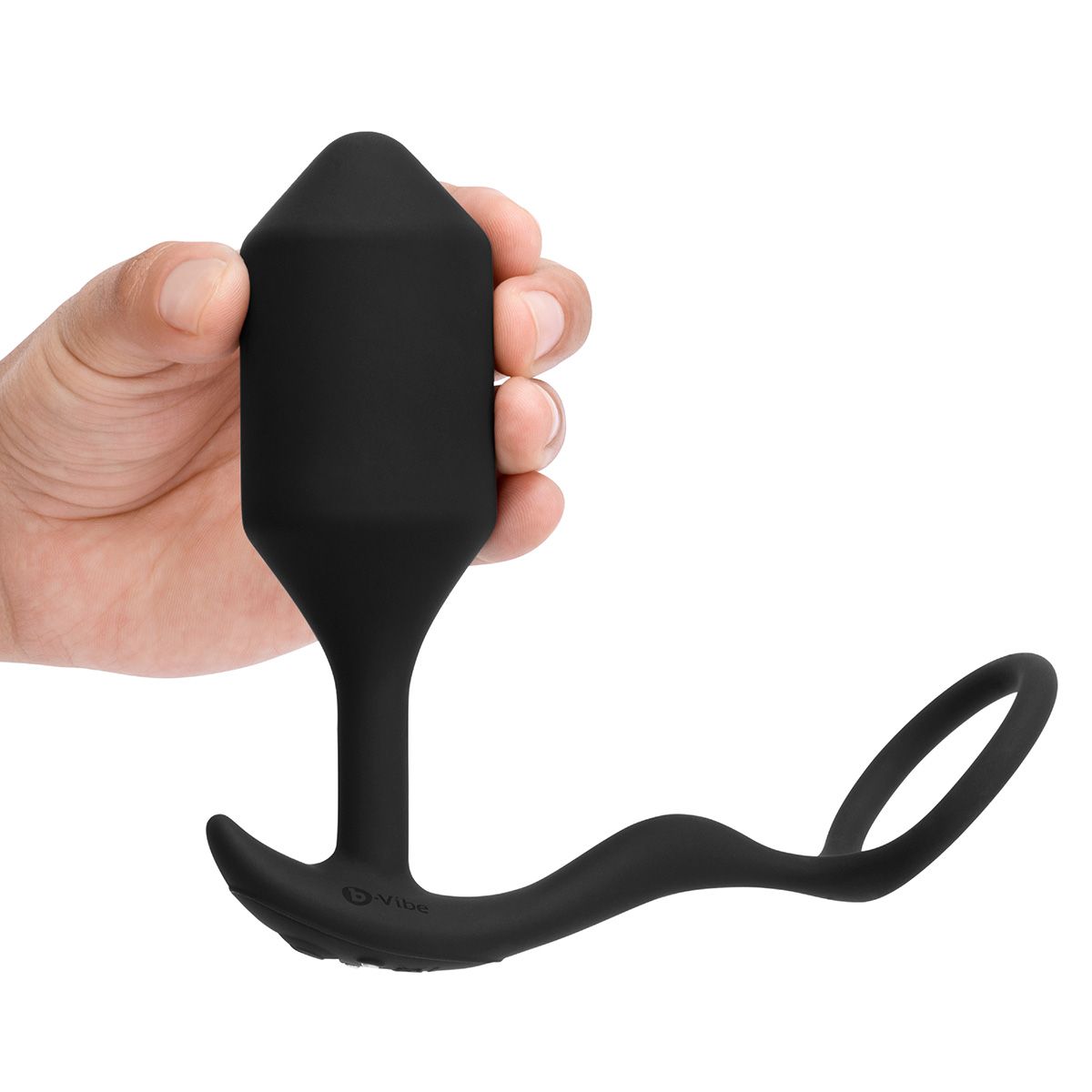 Вибрирующий плаг с кольцом для эрекции Vibrating Snug & Tug размер XL