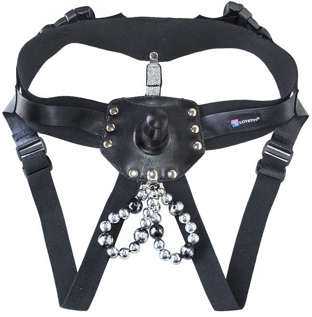 Пояс glamur black с 2-мя насадками d 40 мм, l 145 мм и  d 42 мм, l 182 мм, арт. 330803