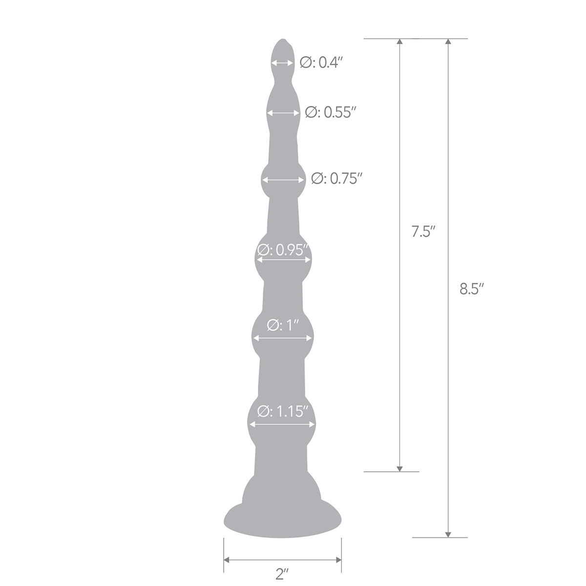 Анальная елочка на присоске 8,5in Anal Beads With Suction Base