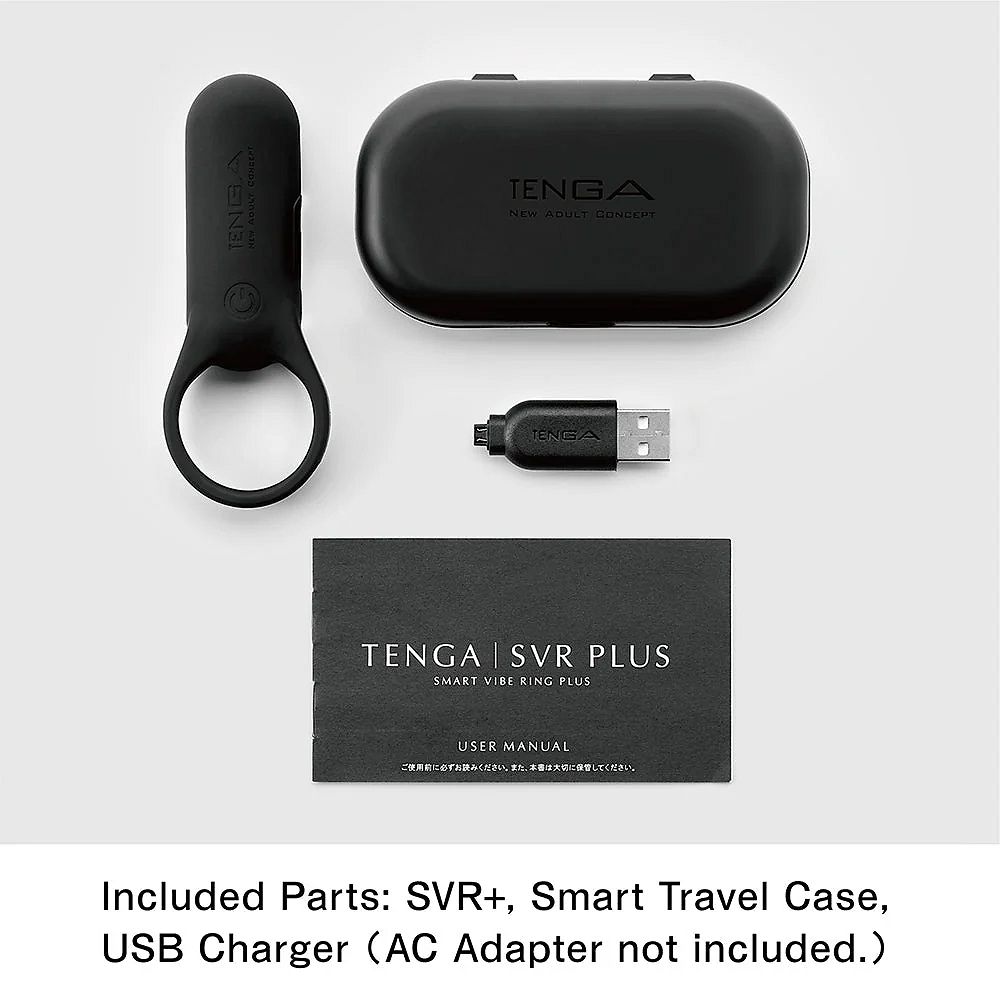 Эрекционное кольцо Tenga SVR+ Black с вибрацией