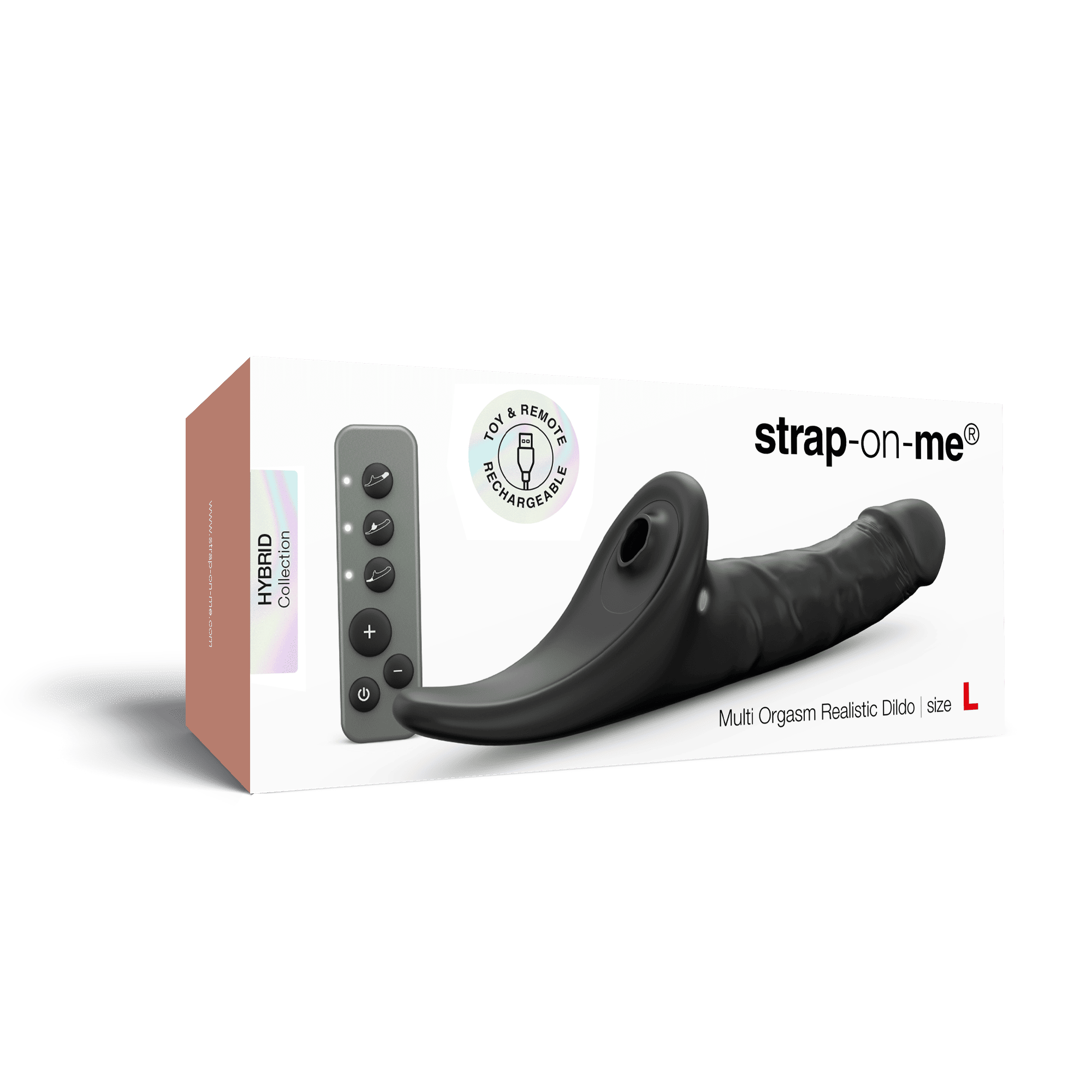 Фаллоимитатор Strap-on-me MULTI ORGASM REALISTIC DILDO с стимуляцией клитора и вибрацией L, черный