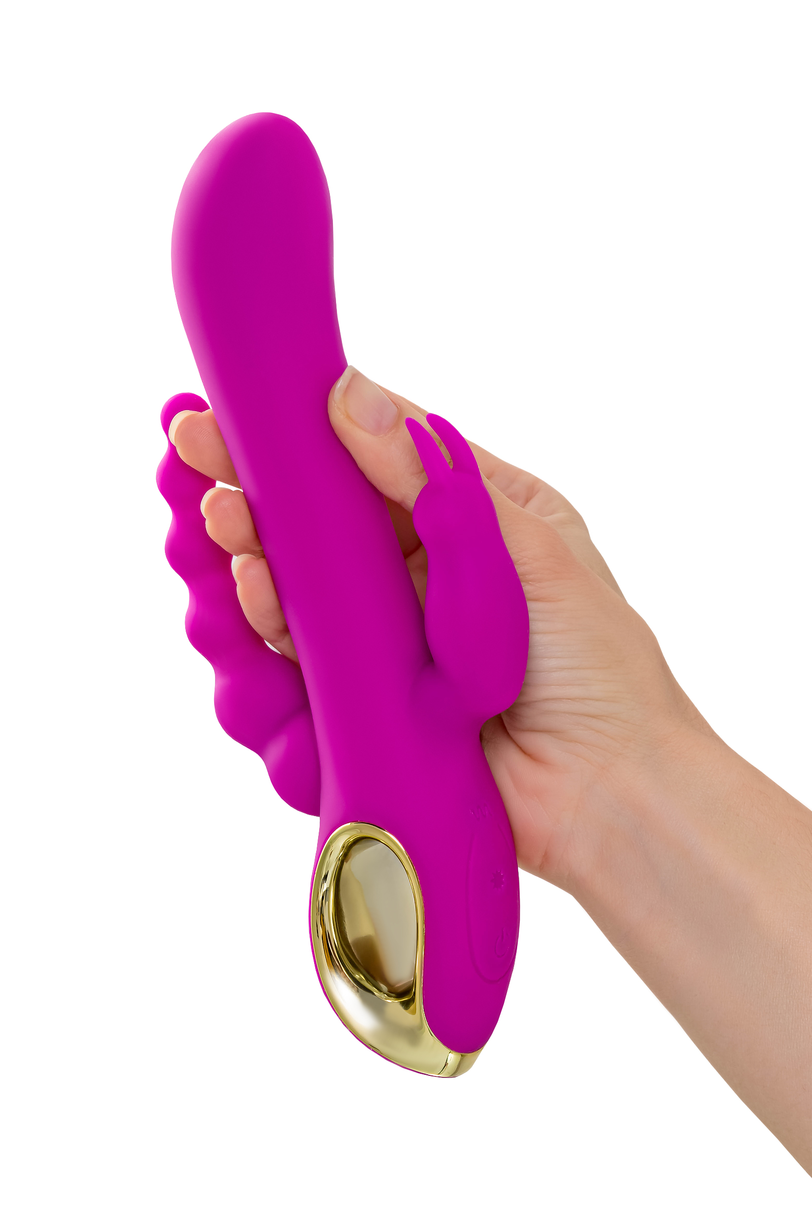 Тройной вибратор A-Toys by TOYFA TRINNY, силикон, фиолетовый, 21,5 см
