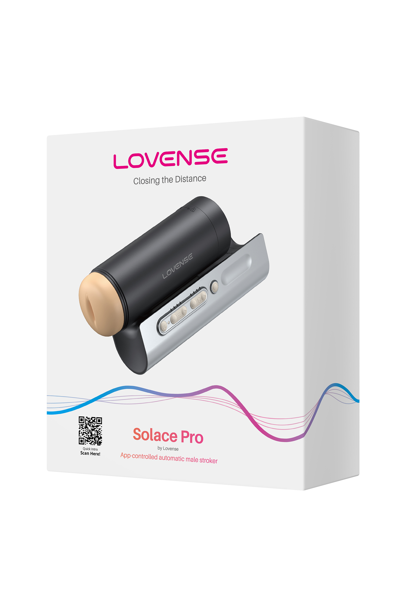 Вибромастурбатор нереалистичный LOVENSE Solace PRO, TPE, черный, 23,1 см