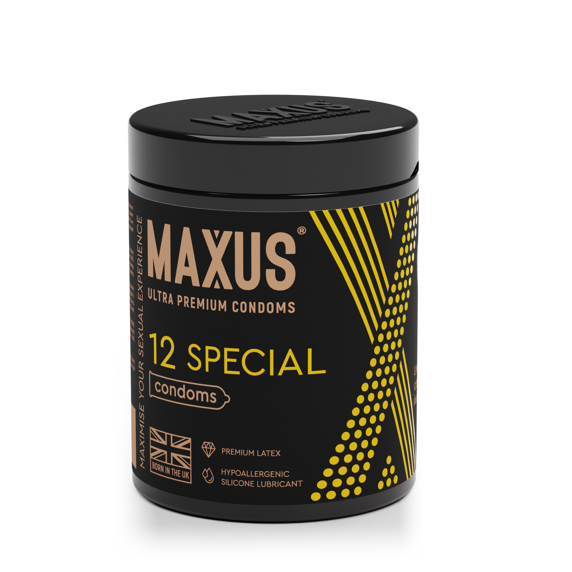 Презервативы MAXUS Special №12 с железным кейсом, точечно-ребристые X-Edition, 12 шт