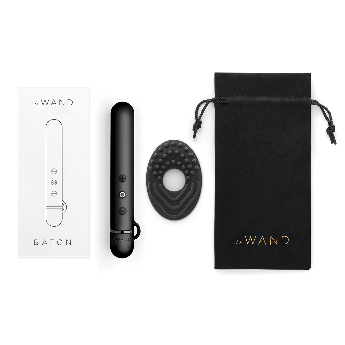 Силиконовый мини-вибратор класса люкс Le Wand Baton темный хром