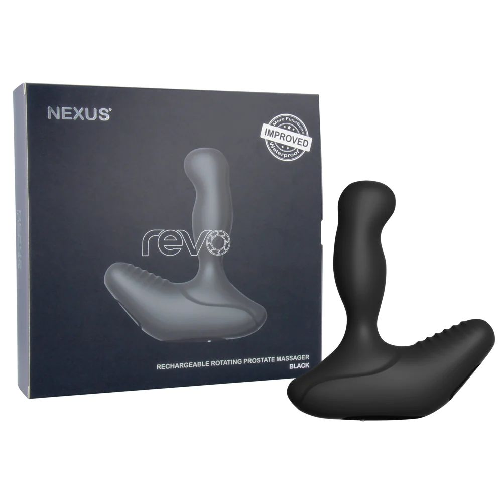 Вибромассажер простаты Nexus Revo с вращающейся головкой, черный