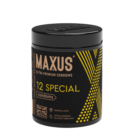 Презервативы MAXUS Специальные (Special) с железным кейсом, точечно-ребристые Х-Серия (X-Edition), 12 шт