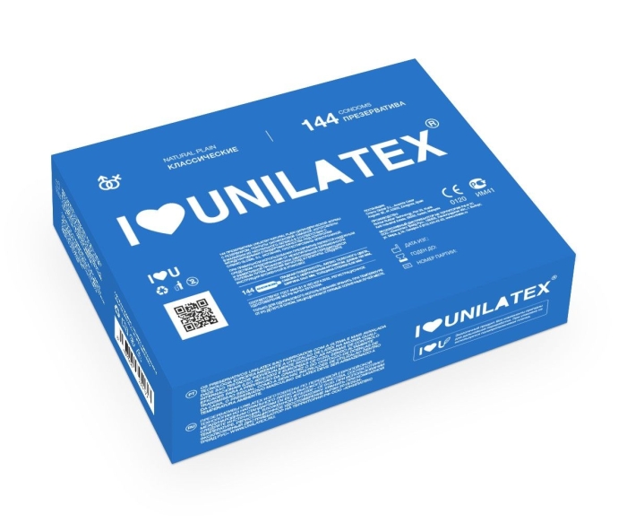 Unilatex Natural Plain презервативы гладкие, 19 см, Ø 5,4 см, 144 шт (арт. 3000Un)