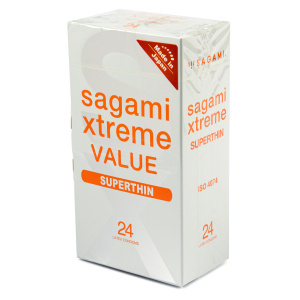 Презервативы Sagami, xtreme, 0.04, латекс, 19 см, 5,2 см, 24 шт. (арт. 143161)