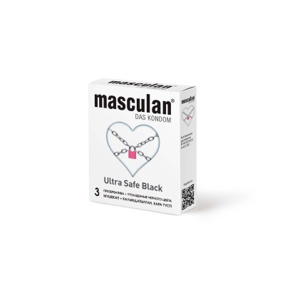 Презервативы Masculan Ultra 4, 18,5 см, Ø 34 мм, 10 шт. Ультра прочные (Ultra safe black)