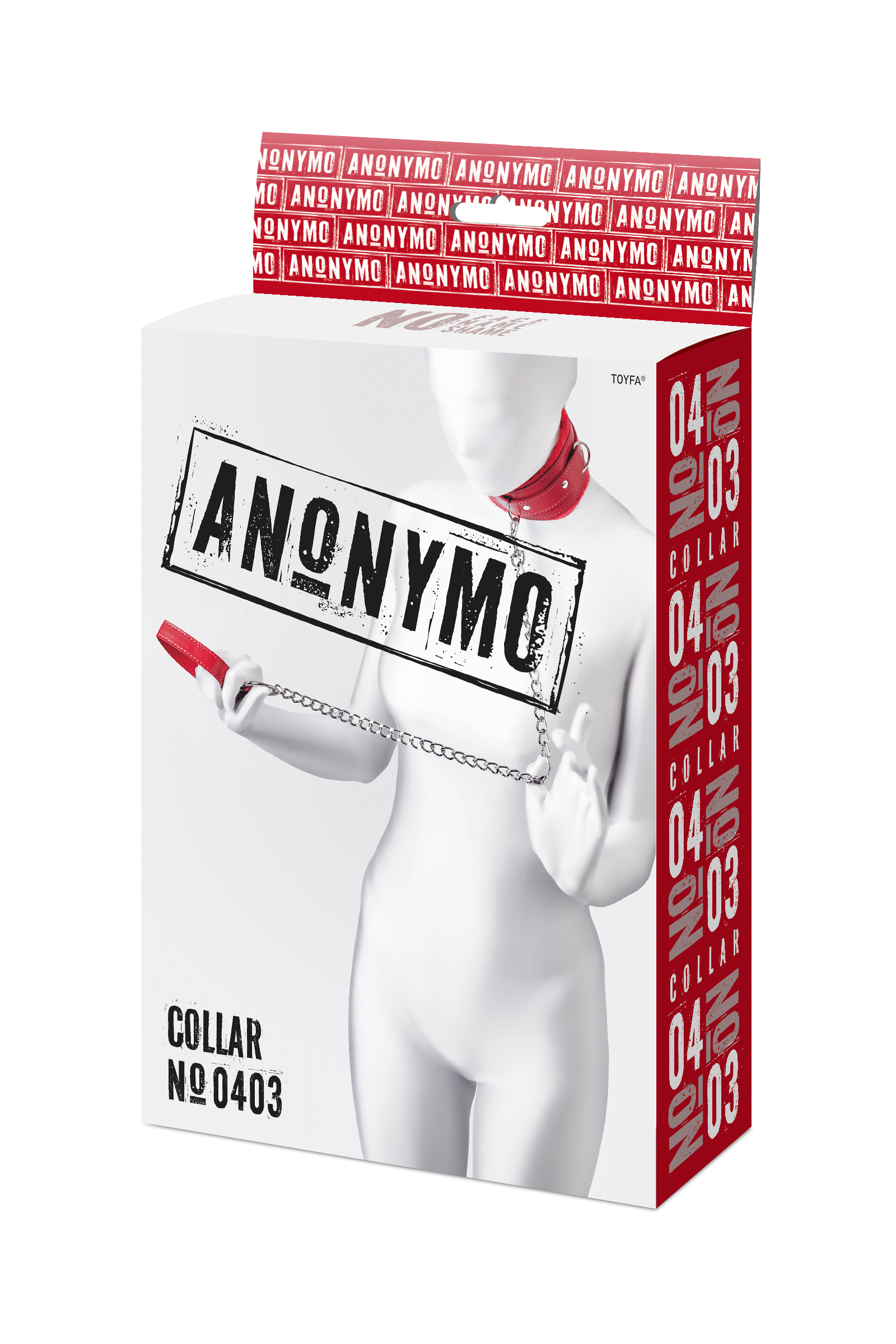 Ошейник Anonymo #0403, PU кожа, красный