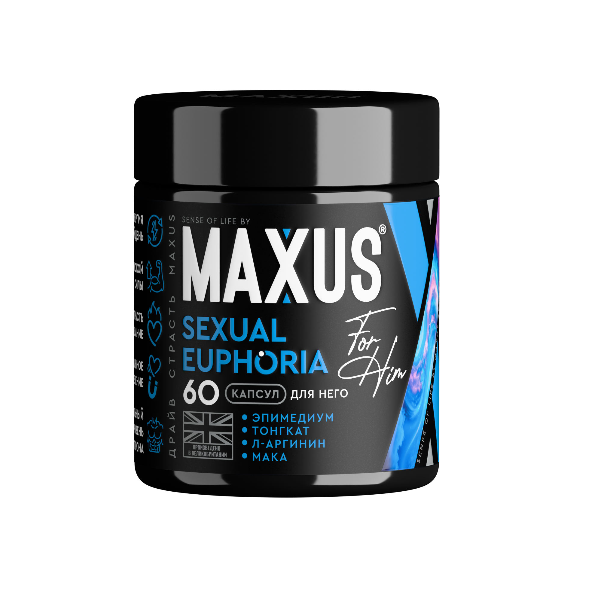 БАД SENSE OF LIFE by MAXUS Сексуальная Эйфория для него, Sexual Euphoria for him, 60 капсул