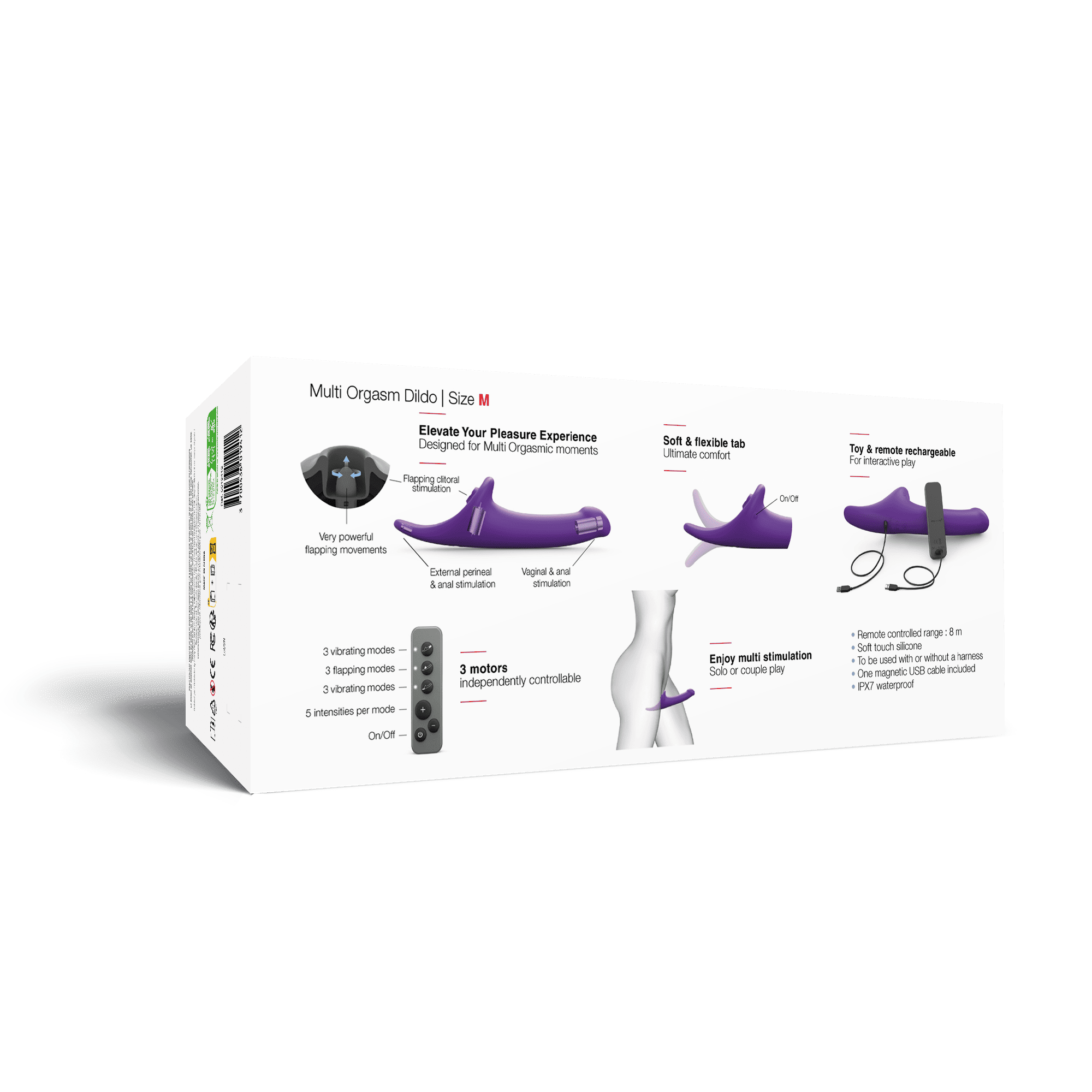 Фаллоимитатор Strap-on-me MULTI ORGASM DILDO c стимуляцией клитора и вибрацией L, фиолетовый