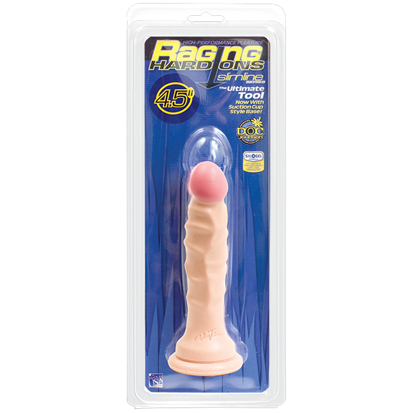 Фаллоимитатор 4,5 ребристый на присоске Raging Hard-Ons Slimline with Suction Cup - 4.5 Dong