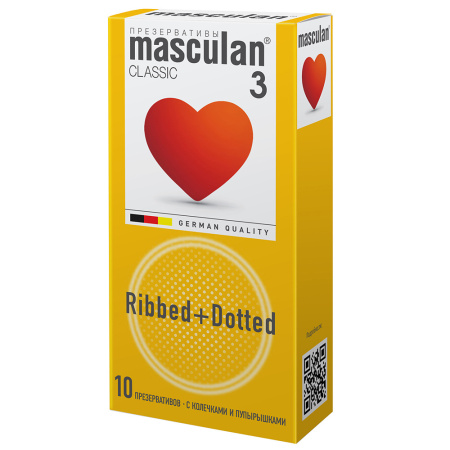 Презервативы Masculan Колечки и Пупырышки (Ribbed+Dotted), 10 шт