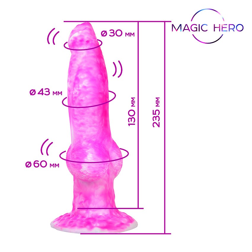 Вибратор с возвратно-поступательными движениями Магический Герой (Magic Hero) дистанционный пульт арт. MH-13040