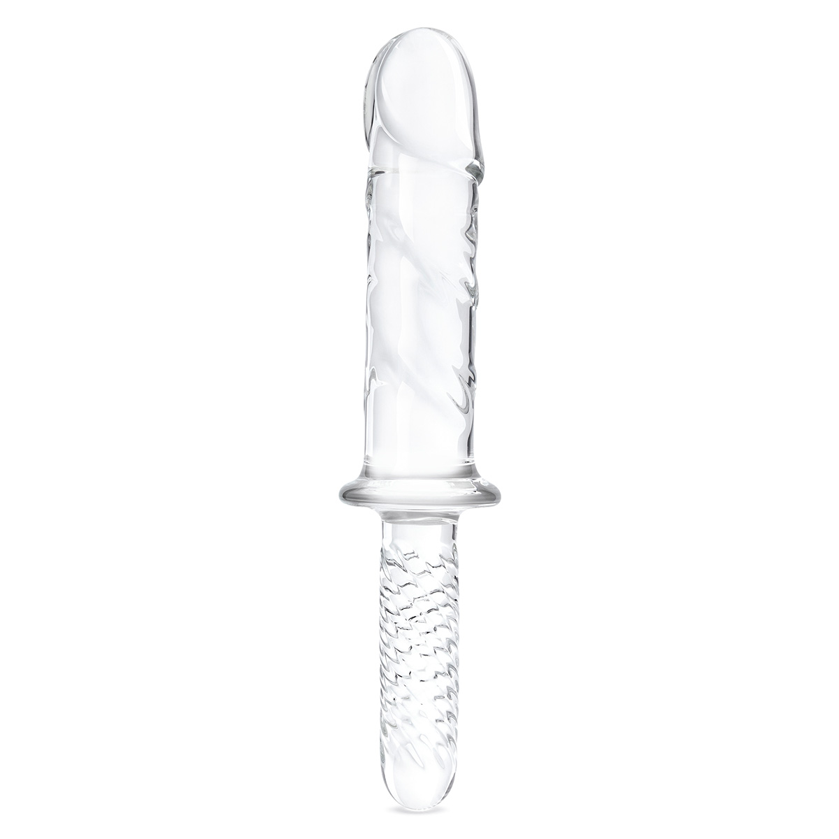 Стеклянный фаллоимитатор двусторонний 11 in Girthy Cock Double Ended With Handle