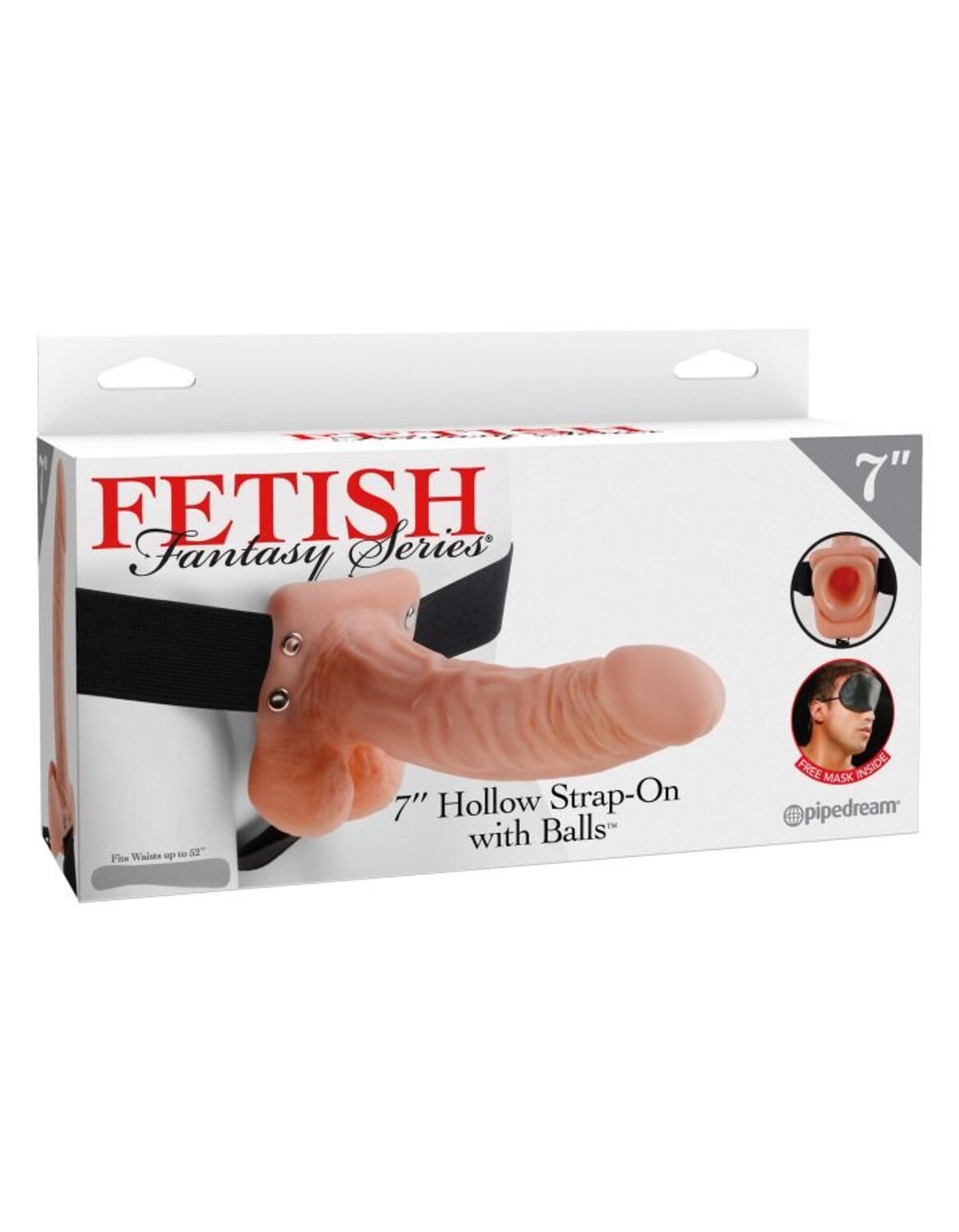 Полый страпон на ремне телесный Fetish Fantasy Series 7 Hollow Strap-On with Balls