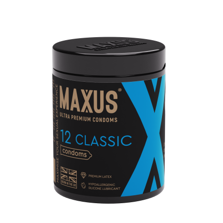 Презервативы MAXUS Классические (Classic) с железным кейсом, Х-Серия (X-Edition) 12 шт