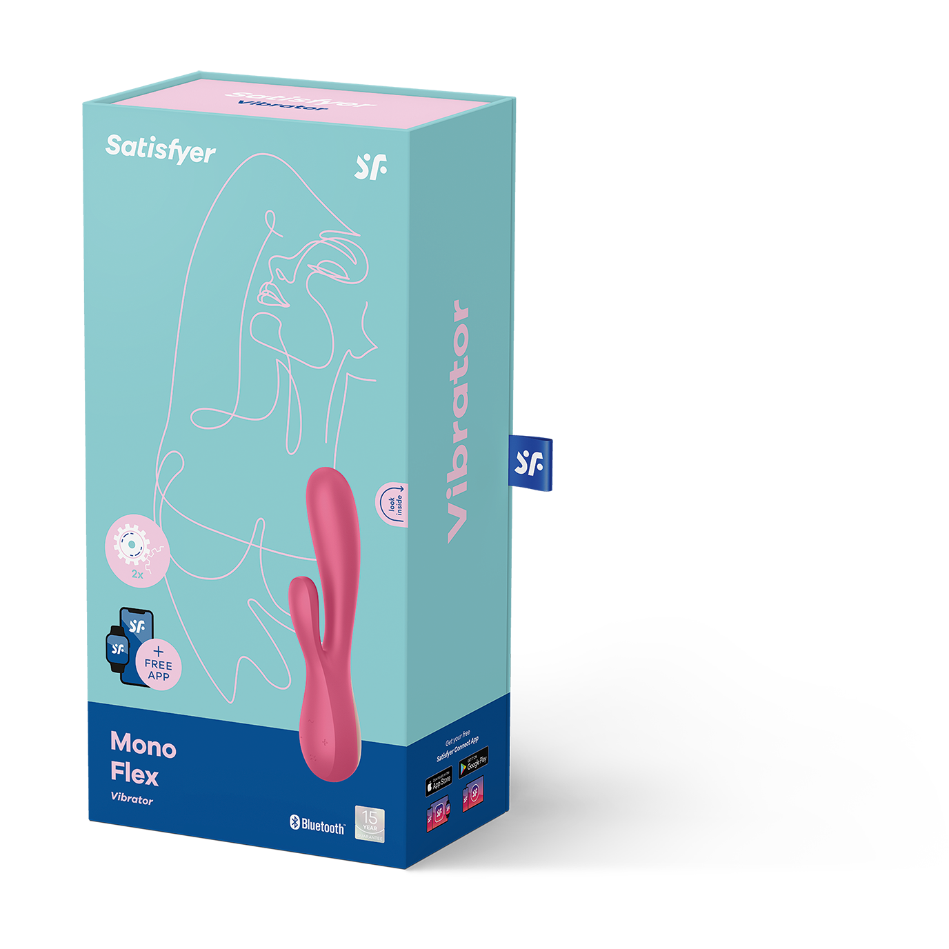 Вибромассажер Satisfyer Mono Flex с возможностью управления через приложение, красный