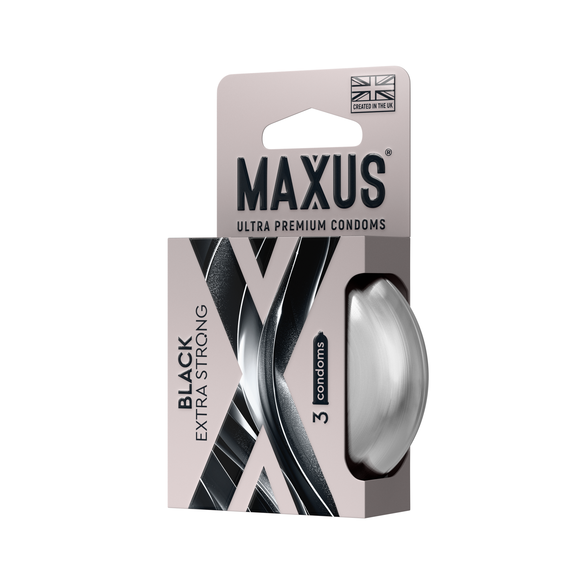 Презервативы MAXUS Extra Strong №3 в железном кейсе, черные, утолщенные, 3 шт