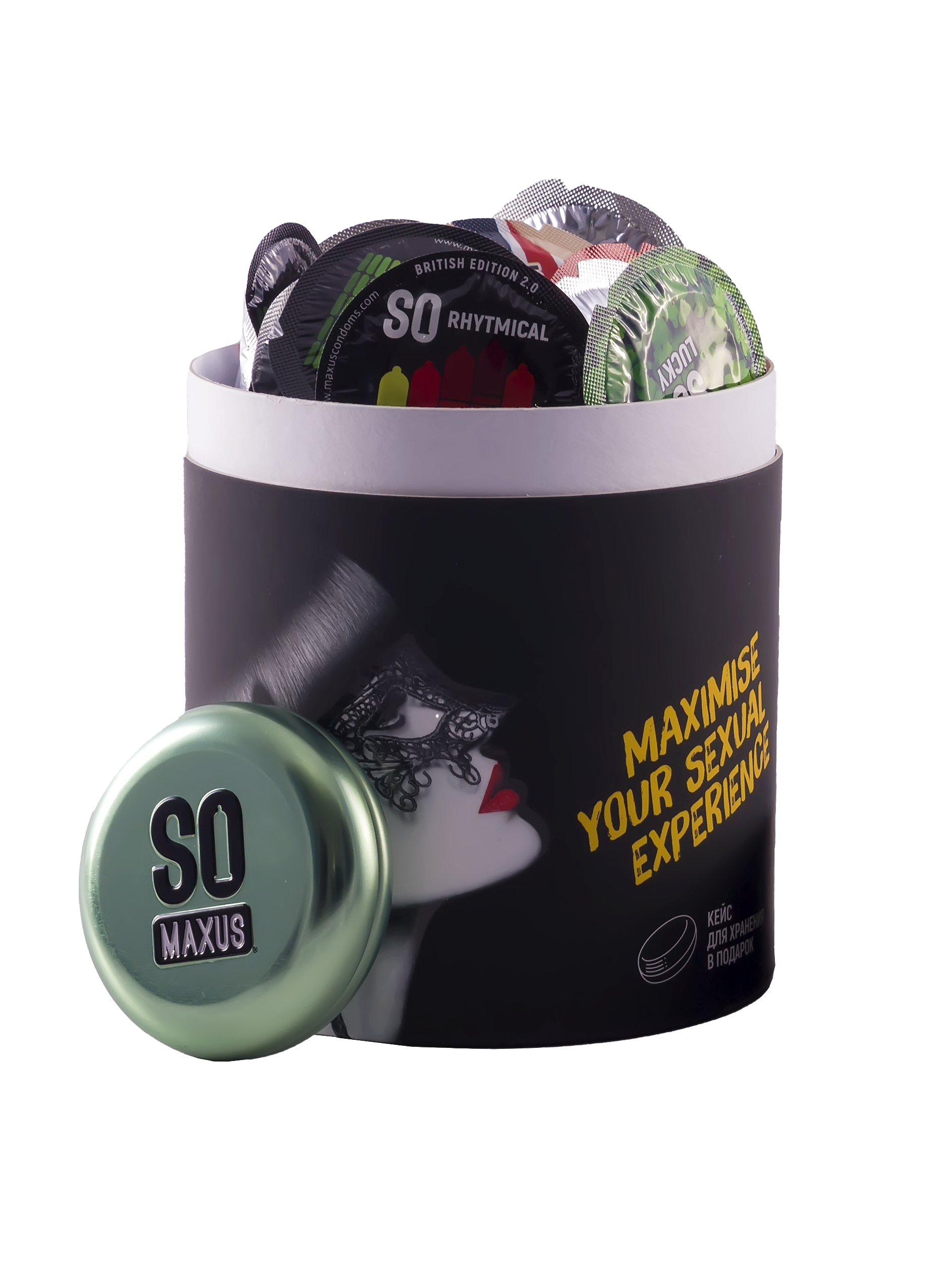 Презервативы MAXUS SO MUCH SEX SPECIAL в черном тубусе, точечно-ребристые, 100 шт