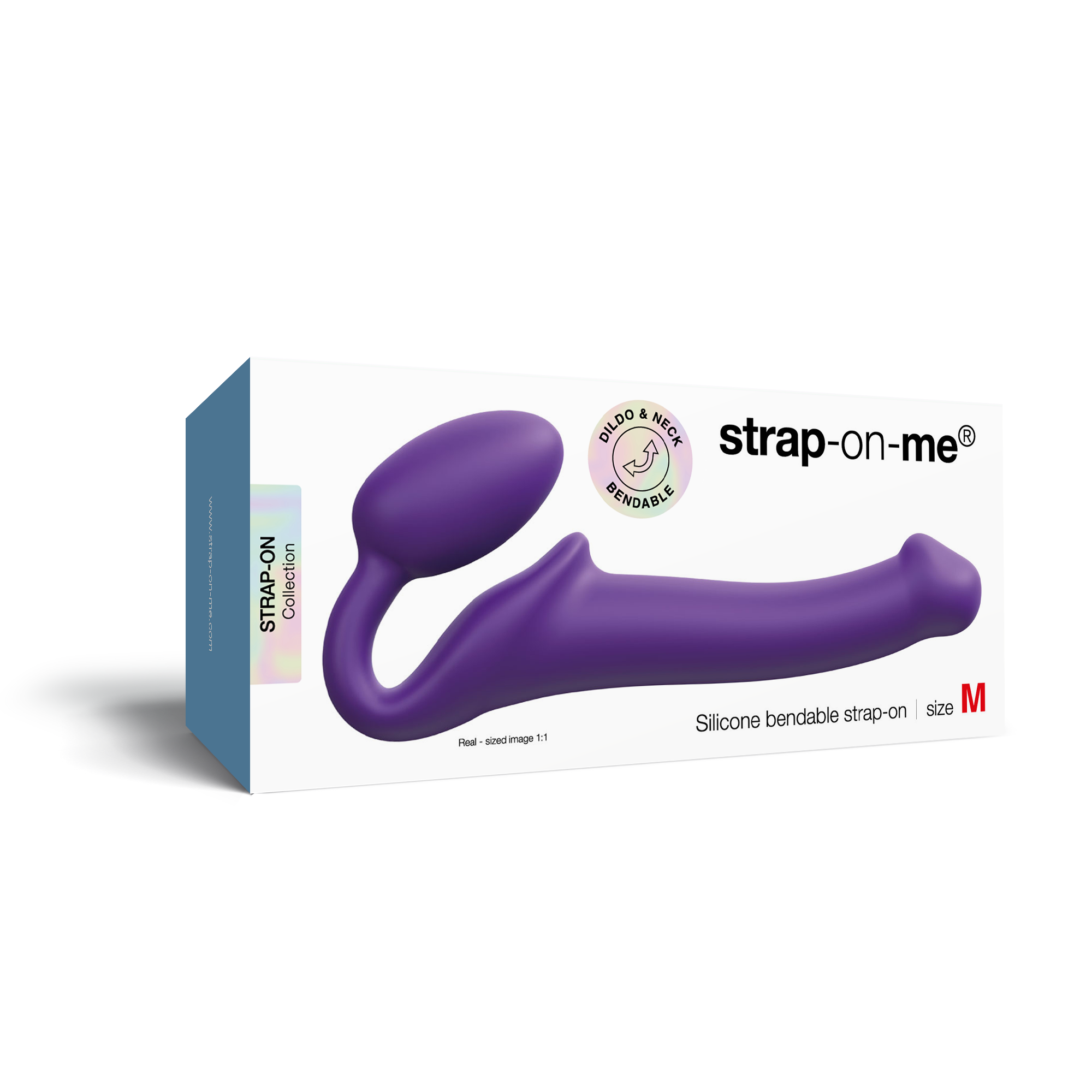 Гибкий страпон Strap-on-me Semi-Realiste, фиолетовый, M