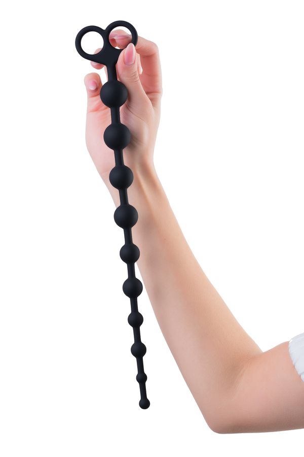 Анальные бусы Toyfa POPO Pleasure Cephei, водонепроницаемые, силикон, черные, 33,5 см, Ø 2,4 см (арт. 731431)