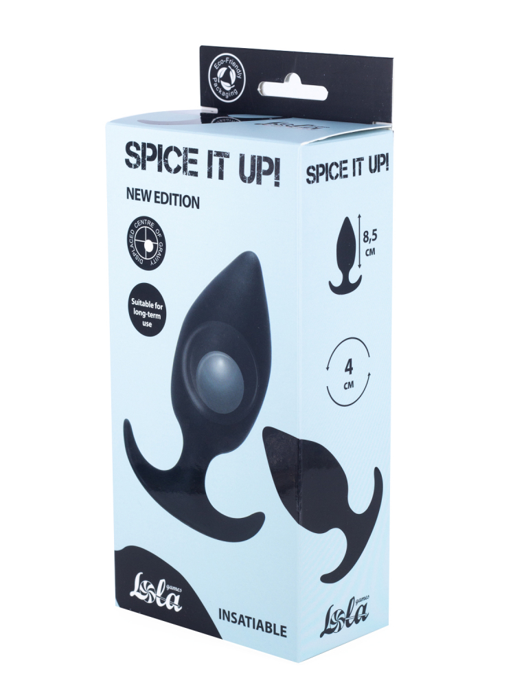 Пробка со смещенным центром тяжести Спайс ит ап Инсэйшибл Блэк (Spice it up Insatiable Black), 10,5 см (арт. 8011-01lola)
