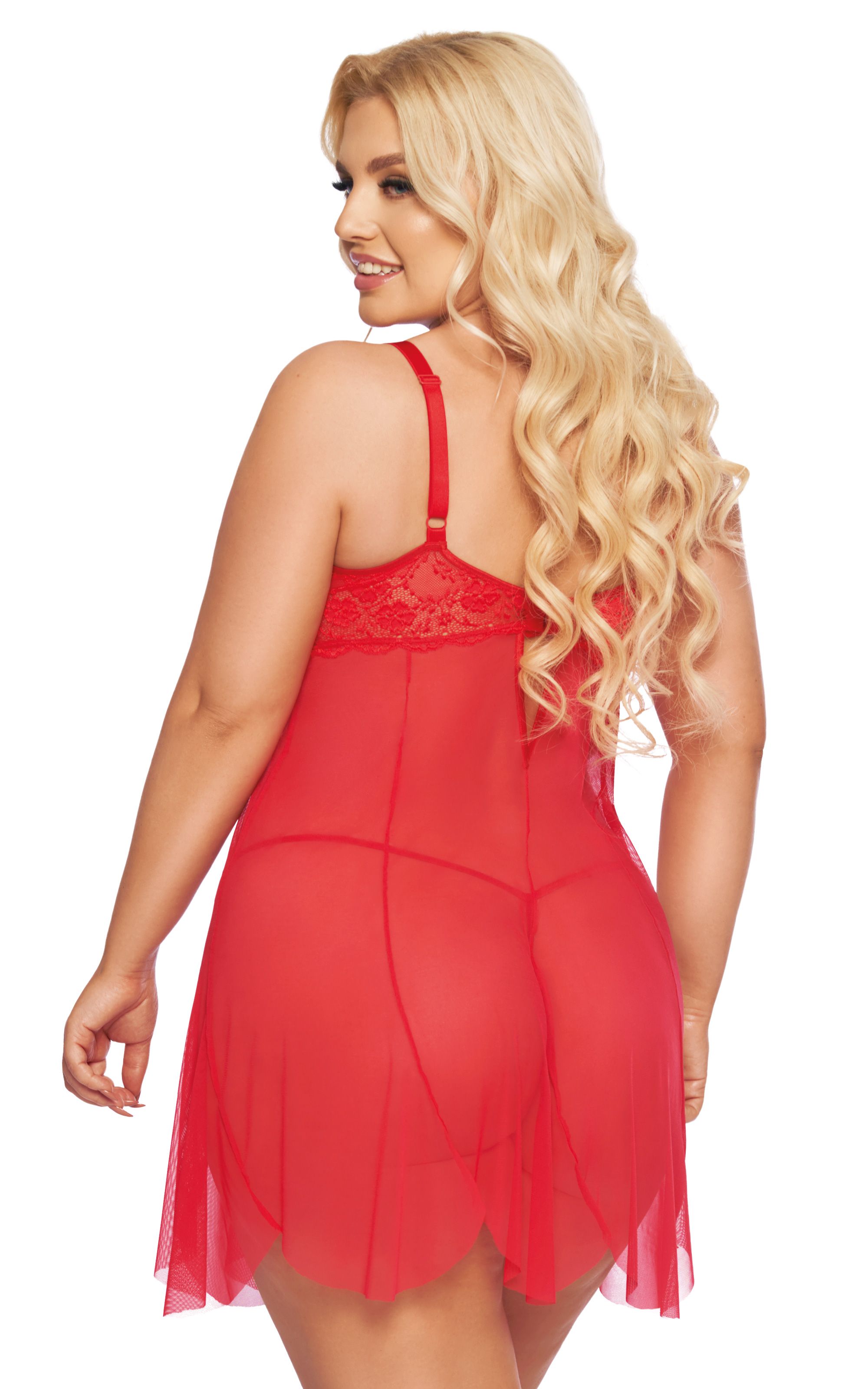 Ночная сорочка и стринги SoftLine Collection Carla, красный, XL