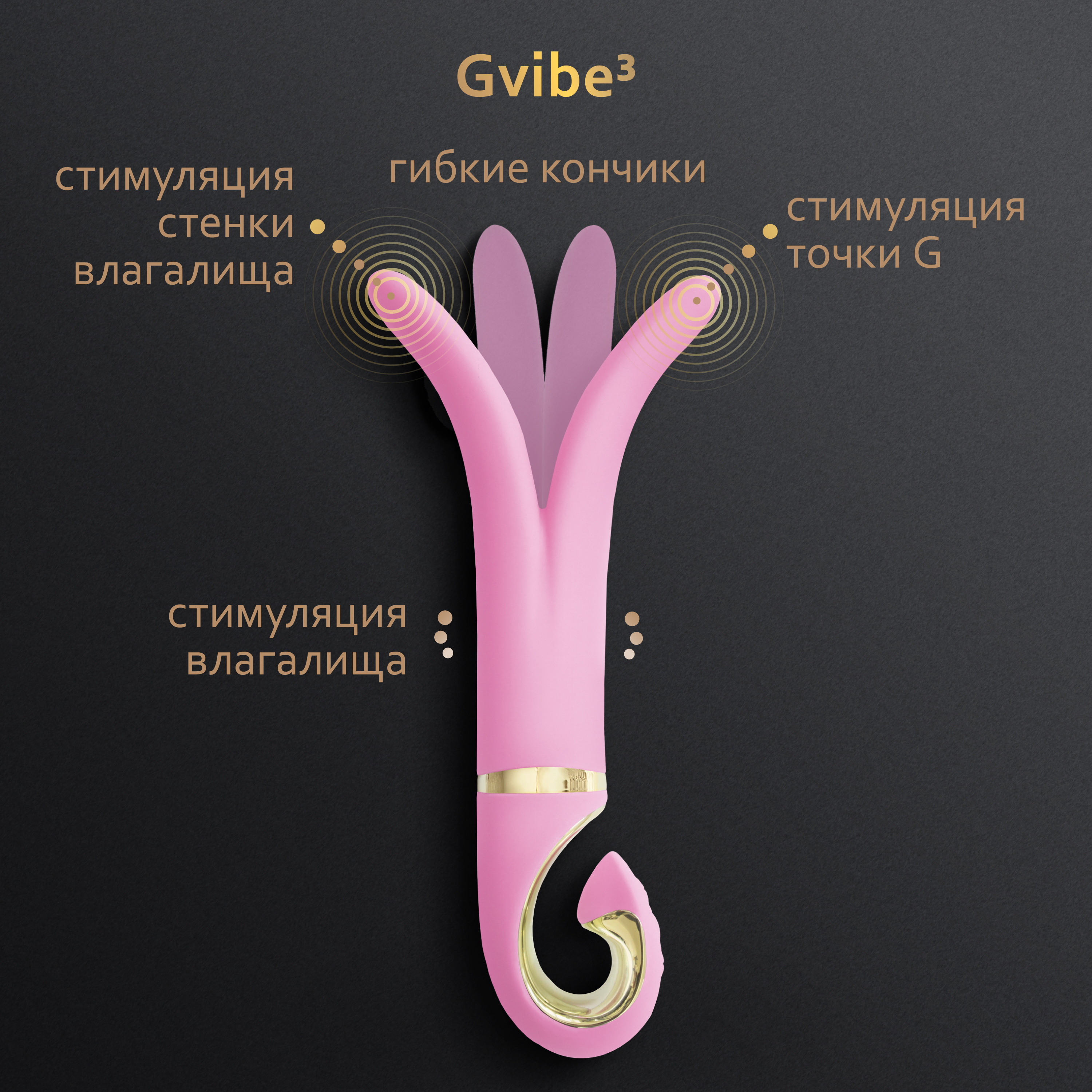 Gvibe 3 Pink Gift Box - Вибратор для разных зон, 18 см, розовый