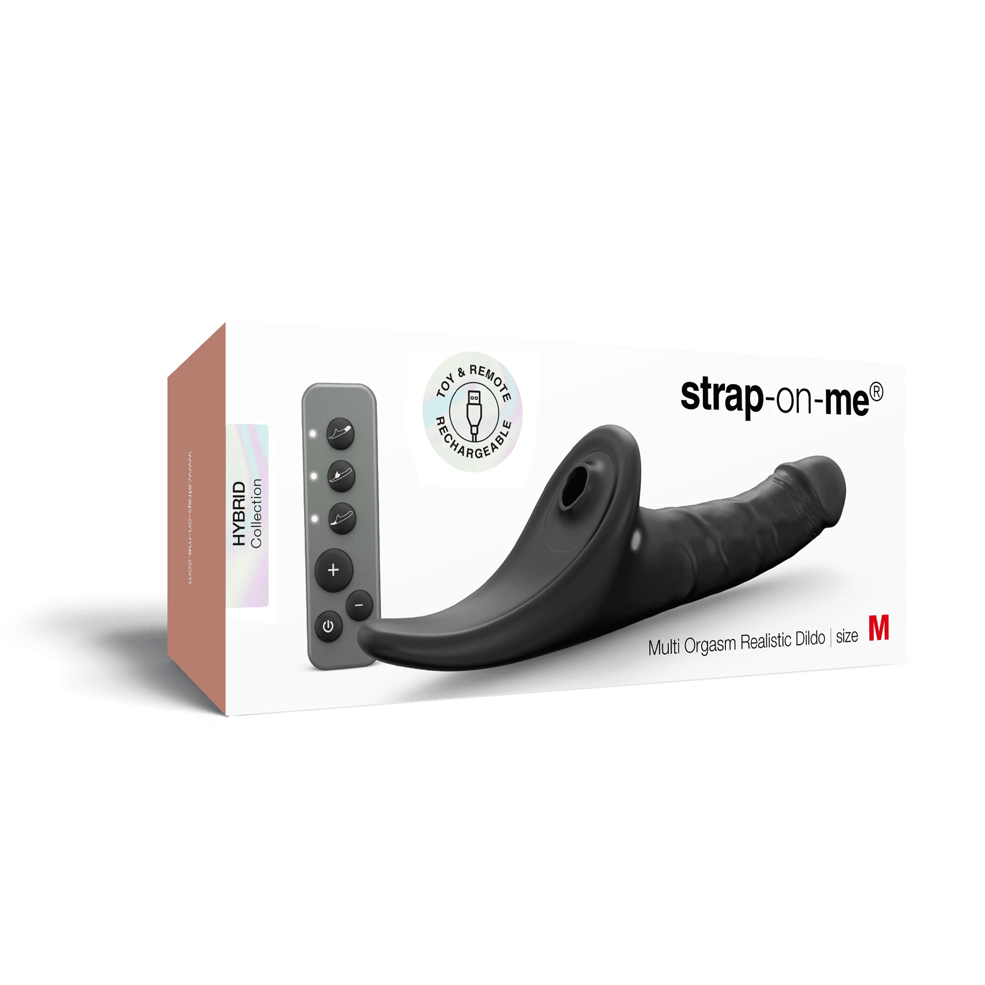Фаллоимитатор Strap-on-me MULTI ORGASM REALISTIC DILDO с стимуляцией клитора и вибрацией M, черный