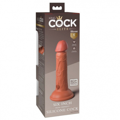 Фаллоимитатор-реалистик King Cock Ellite Dual Density темный, 15 см