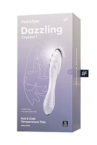 Двусторонний фаллоимитатор Satisfyer Dazzling Crystal 1, стекло, 18,5 см (цвета в ассортименте)