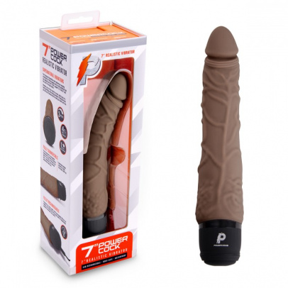 Универсальный вибромассажер цвет шоколад 7" Realistic Vibrator