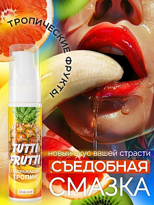 Съедобная гель-смазка TUTTI-FRUTTI для орального секса, 30 г (вкусы в ассортименте)