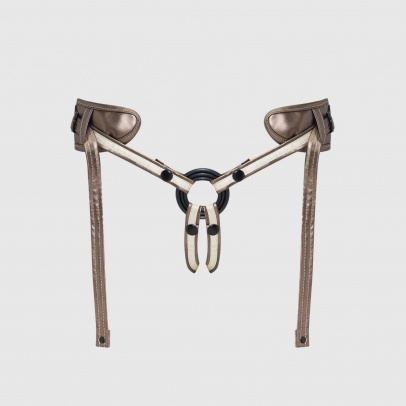 Пояс для страпона Strap-on-me LEATHERETTE HARNESS DESIROUS - NEW DESIGN, бронзовый