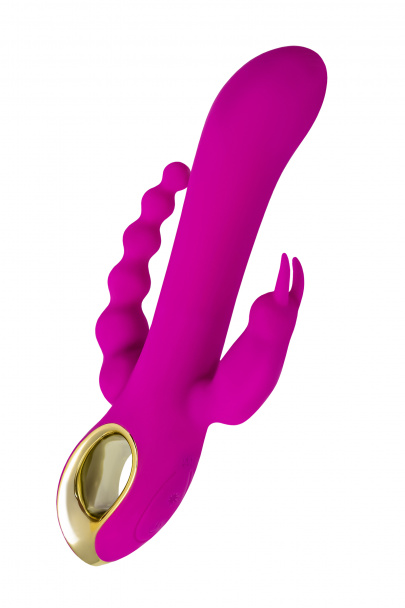 Тройной вибратор A-Toys by TOYFA TRINNY, силикон, фиолетовый, 21,5 см