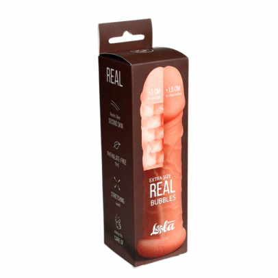 Фаллоудлинитель Real Extra Size Bubbles, 15,5 см, Ø5 см (арт.7014-01lola)